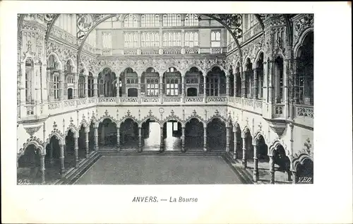 Ak Antwerpen Anvers Flandern, La Bourse, Intérieur