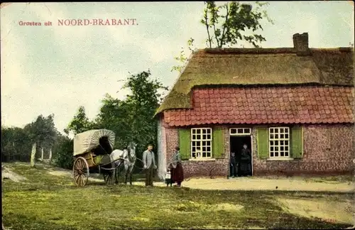 Ak Nordbrabant, Dorfszene, Haus, Anwohner