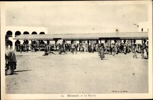 Ak Djibouti Dschibuti, Le Marché, Marktplatz