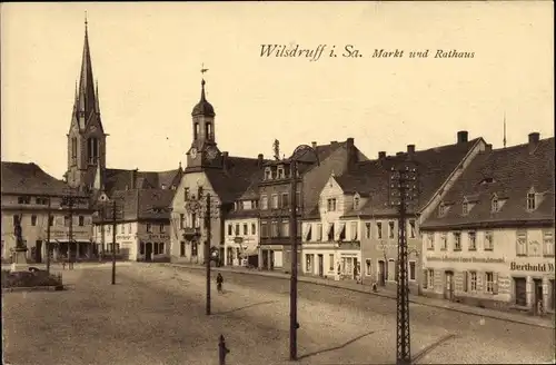 Ak Wilsdruff in Sachsen, Markt und Rathaus