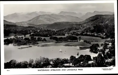 Ak Langdale Cumbria England, Waterhead Ambleside and Langdale Pikes