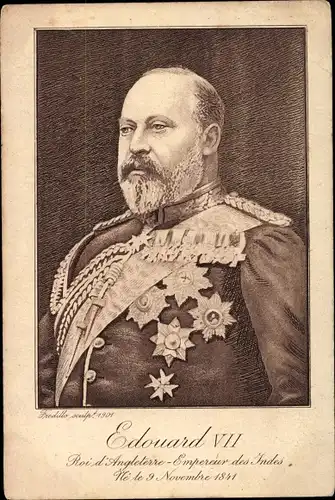 Künstler Ak König Eduard VII. von England, King Edward VII., Portrait