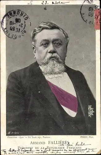Ak Armand Fallières, Französischer Staatspräsident, Portrait