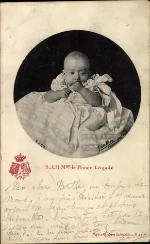 Passepartout Ak Prince Leopold, Prinz Leopold von Belgien