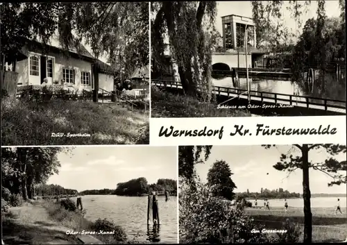 Ak Wernsdorf Königs Wusterhausen in Brandenburg, DaV Sportheim, Oder Spree Kanal