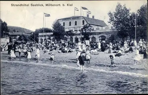 Ak Möltenort Heikendorf in Schleswig Holstein, Strandhotel Seeblick, Hotelgäste, Kinder