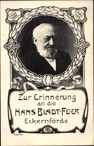 Ak Eckernförde Schleswig Holstein, Hans Bladt Feier 1906
