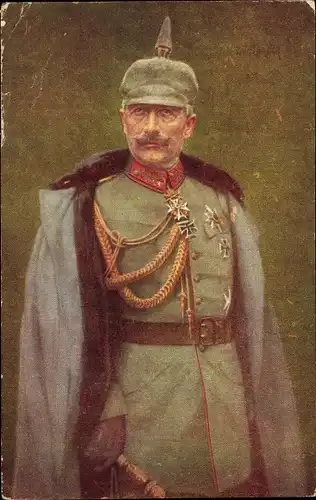 Künstler Ak Kaiser Wilhelm II., Portrait in Uniform, Pickelhaube