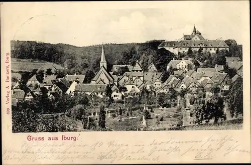 Ak Bad Iburg in Niedersachsen, Panorama vom Ort