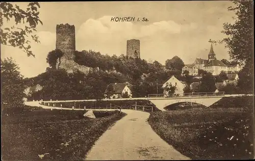 Ak Kohren Sahlis Frohburg Sachsen, Ruine, Brücke