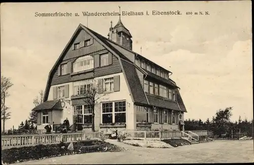 Ak Eibenstock im Erzgebirge Sachsen, Wandererheim Bielhaus