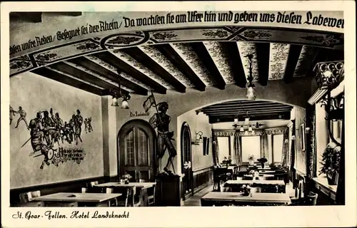 Ak Fellen St. Goar im Rhein Hunsrück Kreis, Hotel Landsknecht