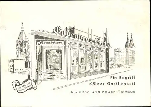Künstler Ak Köln am Rhein, Gildenhaus Stube, Große Budengasse 10