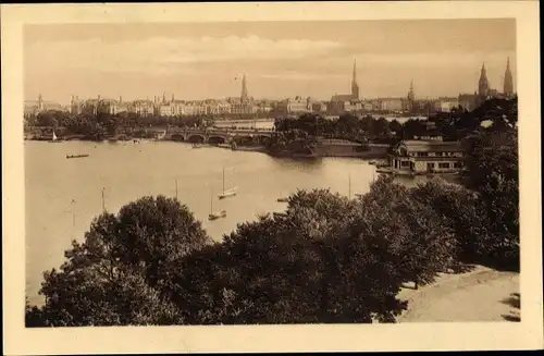 Ak Hamburg, Lombardsbrücke, Stadtbild