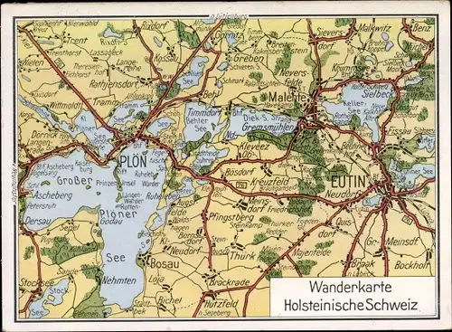 Landkarten Ak Eutin in Ostholstein, Wanderkarte Holsteinische Schweiz
