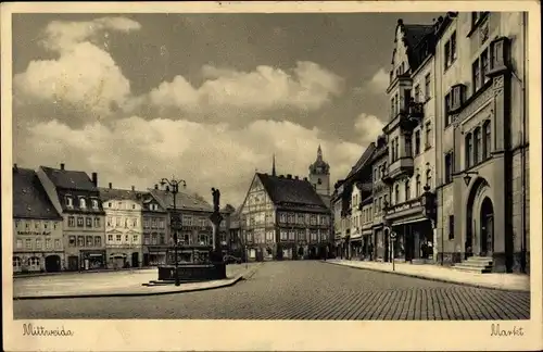 Ak Mittweida in Sachsen, Markt