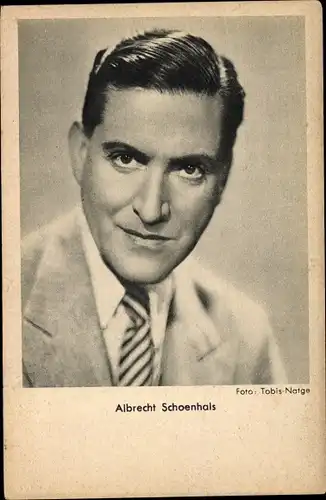 Ak Schauspieler Albrecht Schoenhals, Portrait