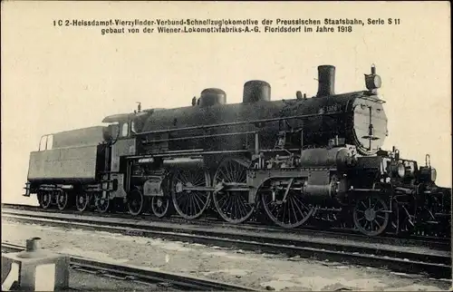 Ak Deutsche Eisenbahn, Dampflokomotive, 1C2 Heißdampf 4 Zyl Verbund Schnellzug, S 11