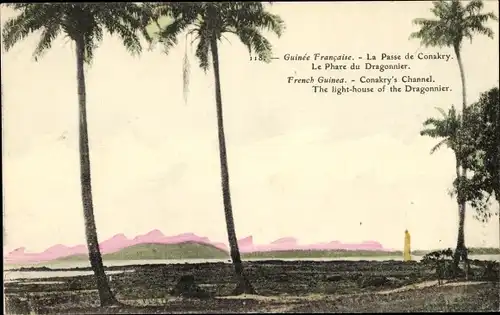 Ak Konakry Conakry Guinea, La Passe, Le Phare du Dragonnier, Leuchtturm