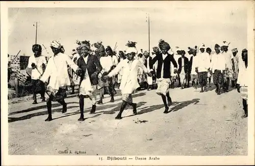 Ak Djibouti Dschibuti, Danse Arabe, arabische Tänzer