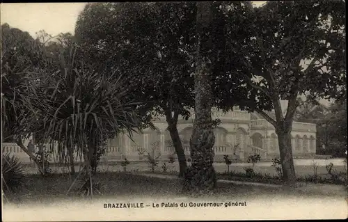 Ak Brazzaville Franz. Kongo, Le Palais du Gouverneur général