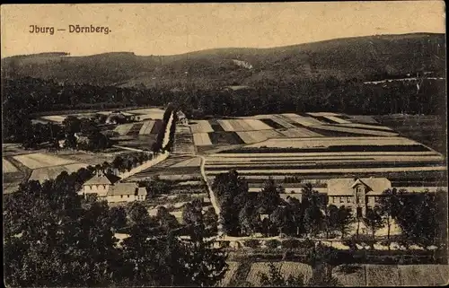 Ak Bad Iburg in Niedersachsen, Panorama vom Ort, Vogelschau, Dörenberg