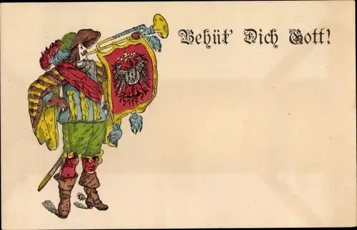 Präge Ak Behüt dich Gott, Trompeter von Säckingen
