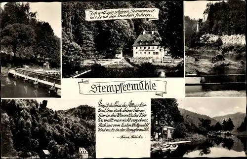 Ak Gößweinstein im Kreis Forchheim Oberfranken, Stempfermühle, Inh. Karl Bächtle