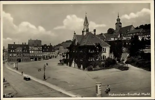Ak Hohenstein Ernstthal in Sachsen, Marktplatz