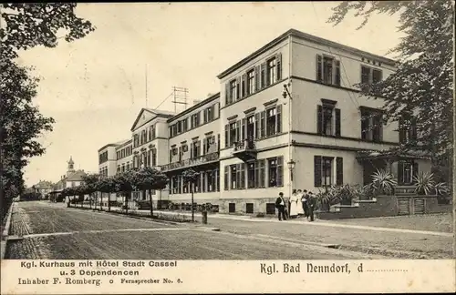 Ak Bad Nenndorf in Niedersachsen, Kgl. Kurhaus, Hotel Stadt Kassel