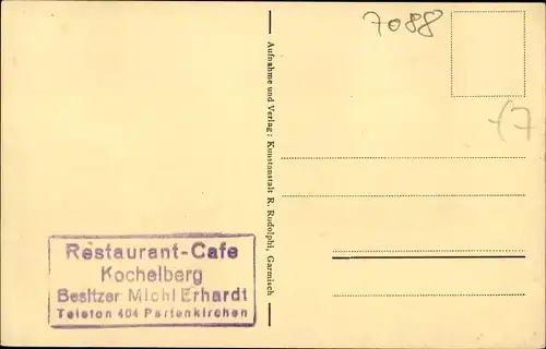 Ak Garmisch Partenkirchen in Oberbayern, Café Kochelberg