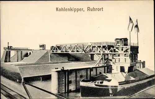 Ak Duisburg im Ruhrgebiet, Kohlenkipper