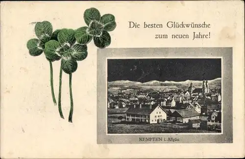 Passepartout Ak Kempten im Allgäu Schwaben, Ortschaft, Kleeblätter