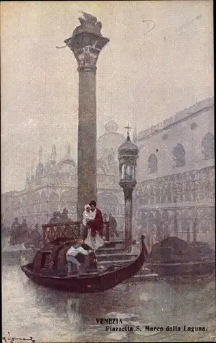 Künstler Ak Venezia Venedig Veneto, Piazzetta S. Marco dalla Laguna