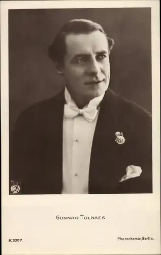 Ak Schauspieler Gunnar Tolnaes, Portrait