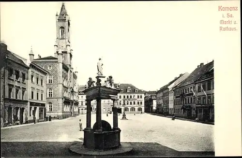 Ak Kamenz in Sachsen, Markt, Rathaus