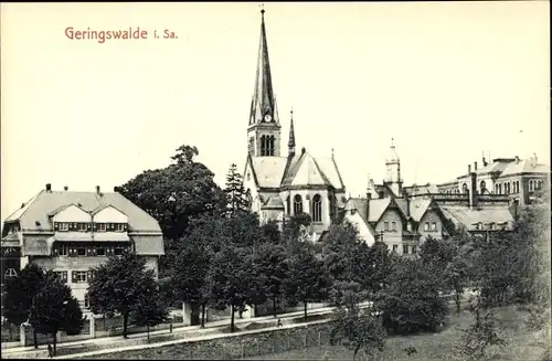 Ak Geringswalde Sachsen, Bahnhofstraße, Kirche