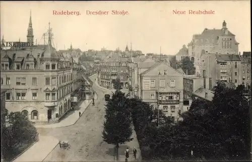 Ak Radeberg in Sachsen, Dresdner Straße, Neue Realschule