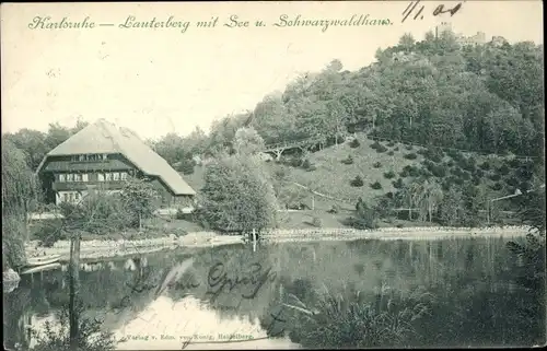 Ak Karlsruhe in Baden Württemberg, Lauterberg m. See u. Schwarzwaldhaus