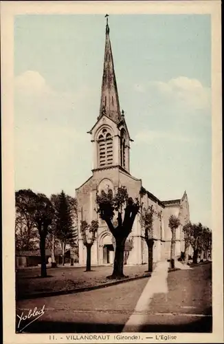 Ak Villandraut Gironde, L'Église