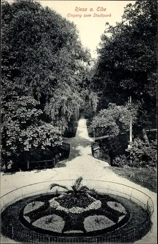 Ak Riesa an der Elbe Sachsen, Stadtpark