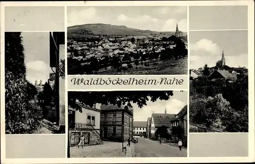Ak Waldböckelheim an der Nahe, Gesamtansicht, Straße, Kirche
