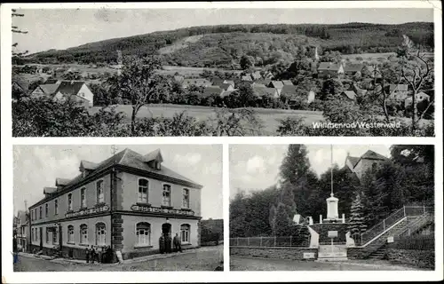 Ak Willmenrod im Westerwald, Kriegerdenkmal, Gasthof zur Post