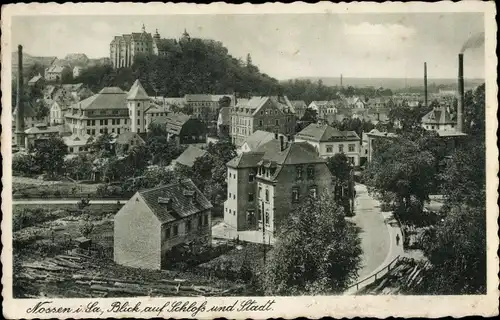 Ak Nossen in Sachsen, Schloss, Gesamtansicht der Stadt