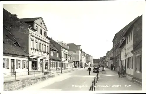 Ak Königsbrück in der Oberlausitz, Hoyerswerdaer Straße, Geschäft Paul Mihan
