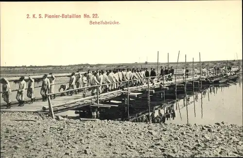 Ak 2. K. S. Pionier Bataillon No. 22, Behelfsbrücke