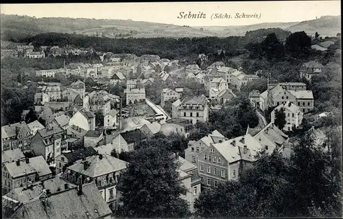 Ak Sebnitz in Sachsen, Blick über die Dächer der Stadt