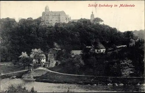 Ak Lunzenau in Sachsen, Schloss Rochsburg, Muldental, Panorama