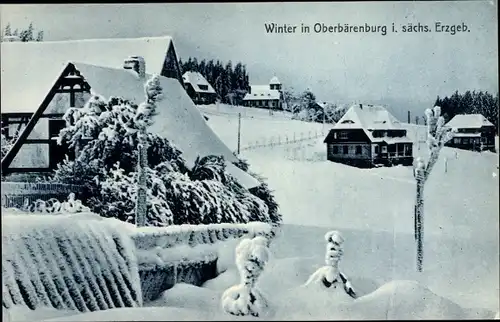 Ak Bärenburg Altenberg im Erzgebirge, Winter, Landschaft