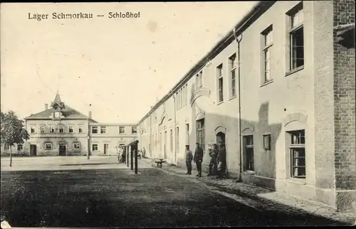 Ak Schmorkau Neukirch Sachsen, Lager Schmorkau, Schlosshof
